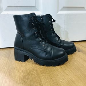 Faux Leather Combat Booties size 7